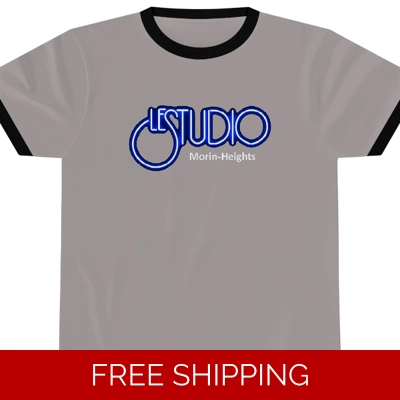 Le Studio Ringer T-Shirts White & Blue Logo MH